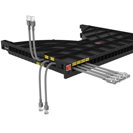 Mensola gestione cavi techly su rack 19'' 24 porte p.1000mm