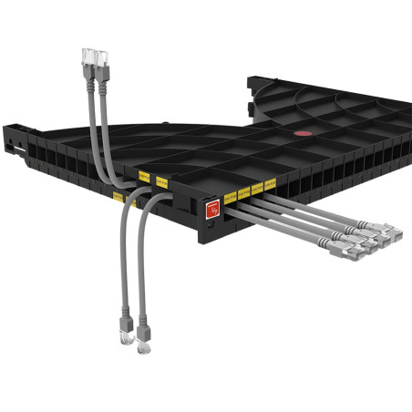Mensola gestione cavi techly su rack 19'' 24 porte p.600mm