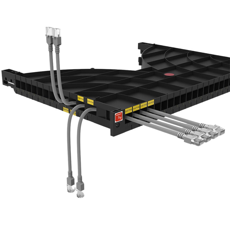Mensola gestione cavi techly su rack 19'' 24 porte p.800mm