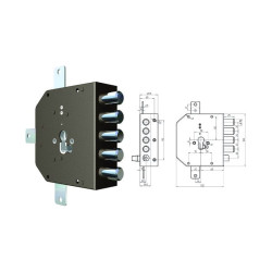 Serratura cilindro cr mc sic.quintuplice dx cil.2300pe europeo [2300g-01mc]