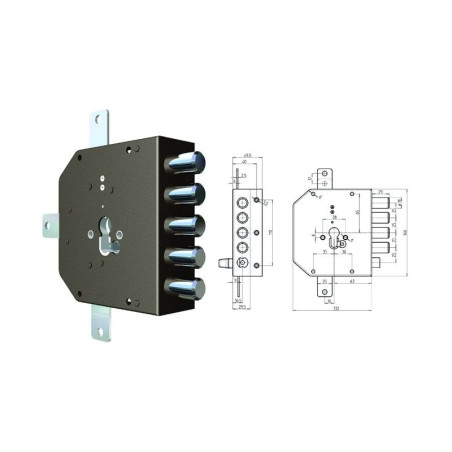 Serratura cilindro cr mc sic.quintuplice dx cil.2300pe europeo [2300g-01mc]