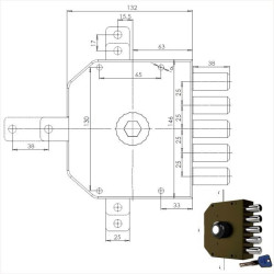 Serratura pompa cr sic.quintuplice sx 3300 mc [3300p-51mck55/29]