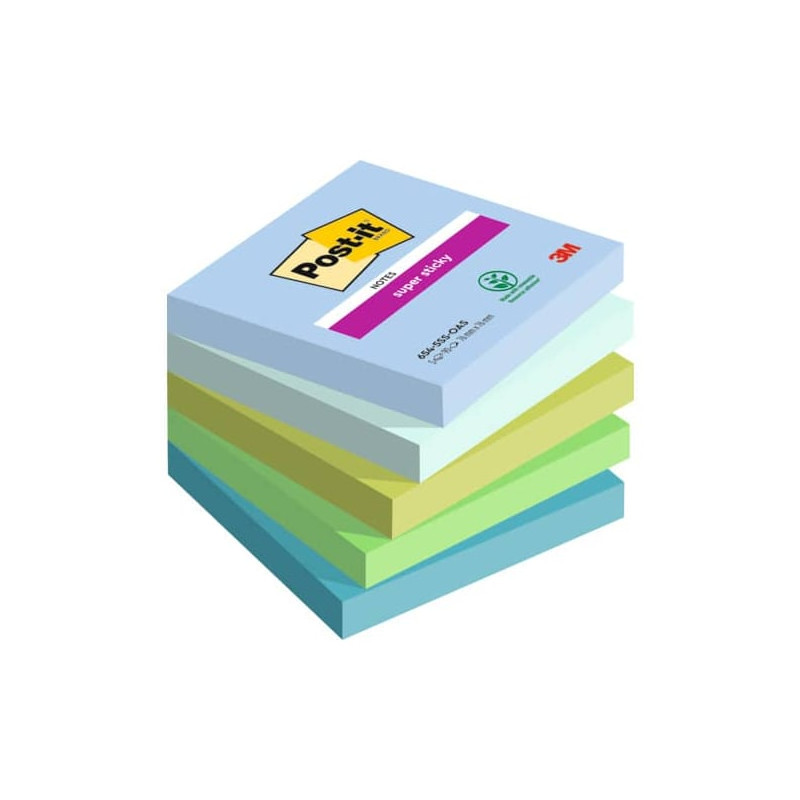 Foglieti adesivi post-it 654-5ss-oas 7.6x7.6cm 90fogli