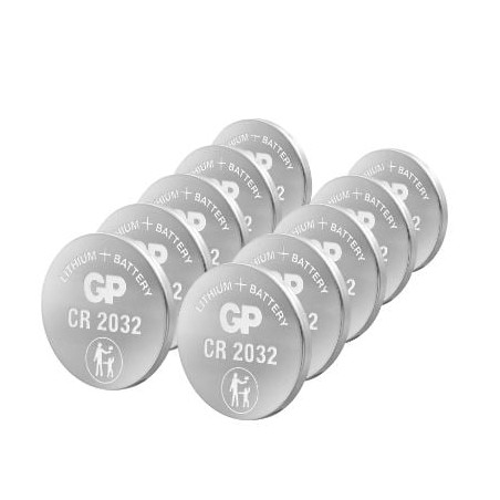 Pile gp battery cr2032 bottone 3.0v 10pz 0602032c10