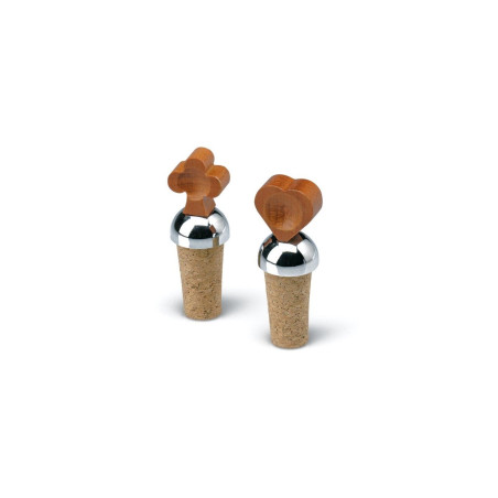 Set tappi bottiglie foppapedretti cuori fiori legno/metallica