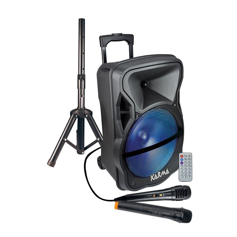 Altoparlante amplificato karma lx12 con radiomicrofono 600w 7.4 v