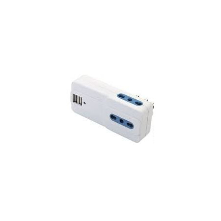 Presa multipla novaline da muro con usb 2100ma 250v bianco [ce217usb]
