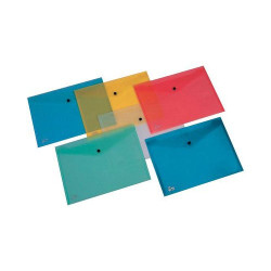 Cartellina a busta king mec con bottone pull azzurro 21x29.7cm [00111316]