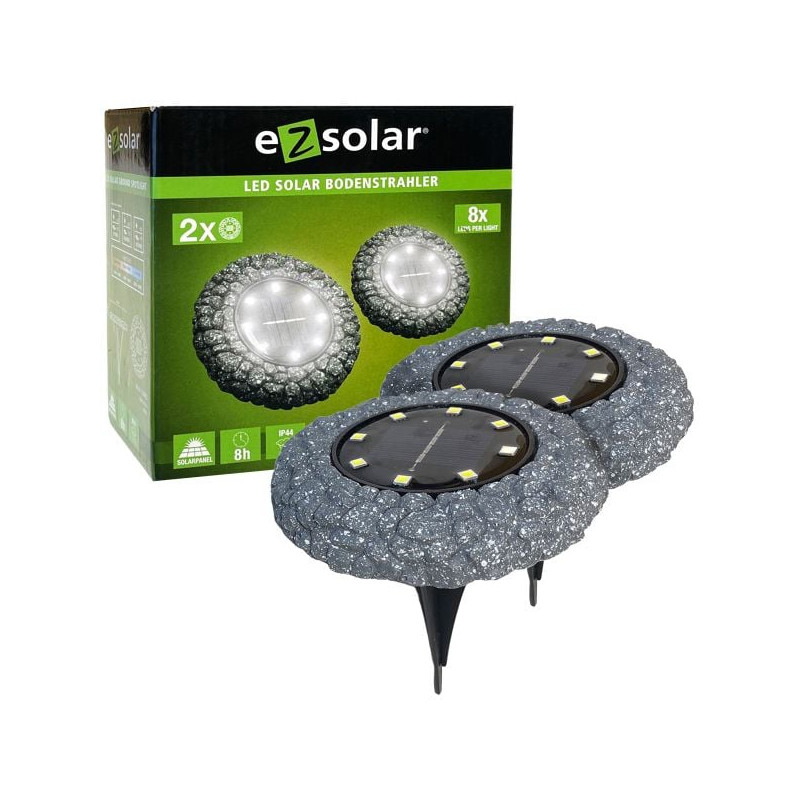 Lampada da pavimento led maximus solari rotonde in granito [gl089ez]