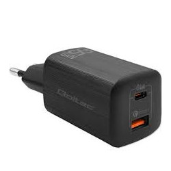 Alimentatore da rete qoltec gan ultra 65w/5v 20v/3.25a/usb c nero