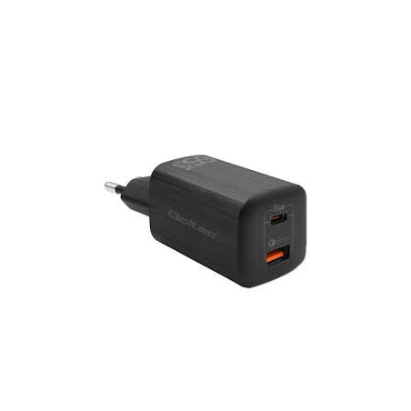 Alimentatore da rete qoltec gan ultra 65w/5v 20v/3.25a/usb c nero