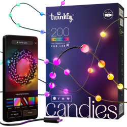 Stringa di luce twinkly candies 200xled smart rgb 12m classe g multicolore