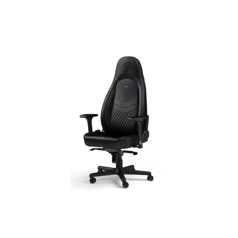 Sedia da gioco noblechairs icon in vera pelle nero/nero