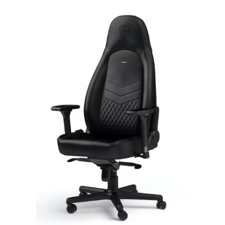 Sedia da gioco noblechairs icon in vera pelle nero/nero
