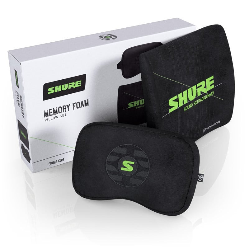 Set cuscini noblechairs edizione shure in memory foam nero/verde
