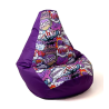 Pouf sacco go gift stampa pera l 105x80cm viola wow