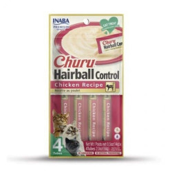 Mangime secco inaba churu hairball pollo dolcetto per gatti 4x14g