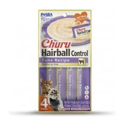 Mangime secco inaba churu hairball dolcetto per gatti al tonno 4x14g