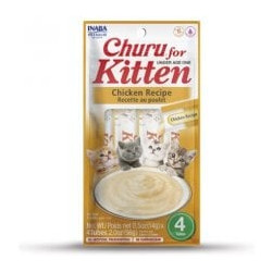 Mangime secco inaba churu kitten pollo dolcetto per gatti 4x14g