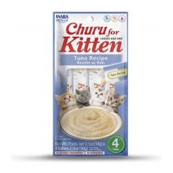 Mangime secco inaba churu kitten tonno dolcetto per gatti 4x14g