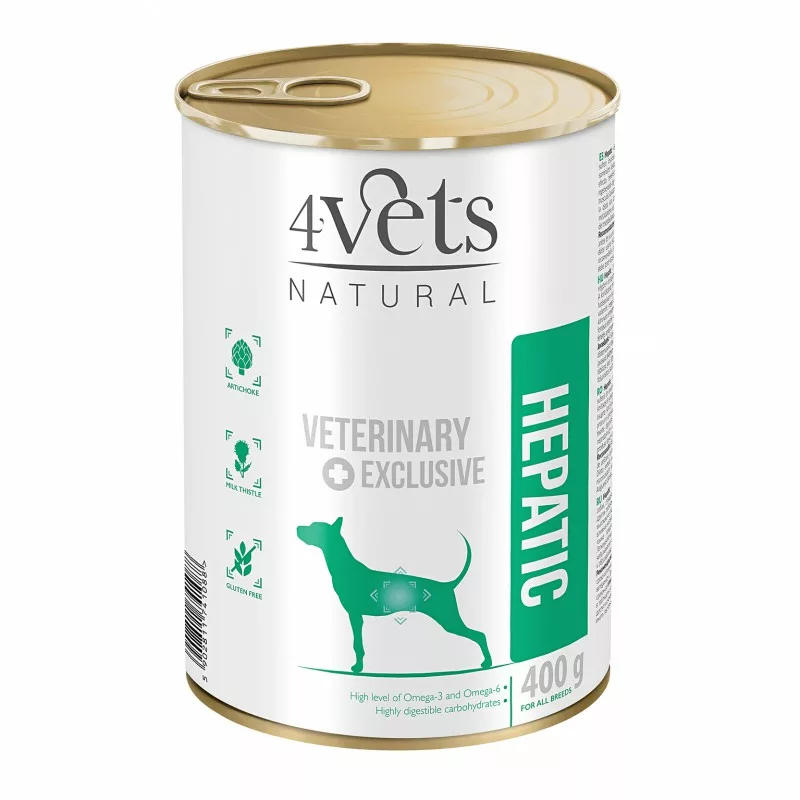 Mangime umido per cani 4vets epatico naturale 400g