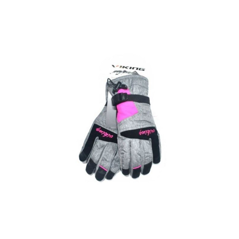 Guanti viking hudson gtx mitten ski man poliestere grigio/rosa [113/20/5473/46/6]