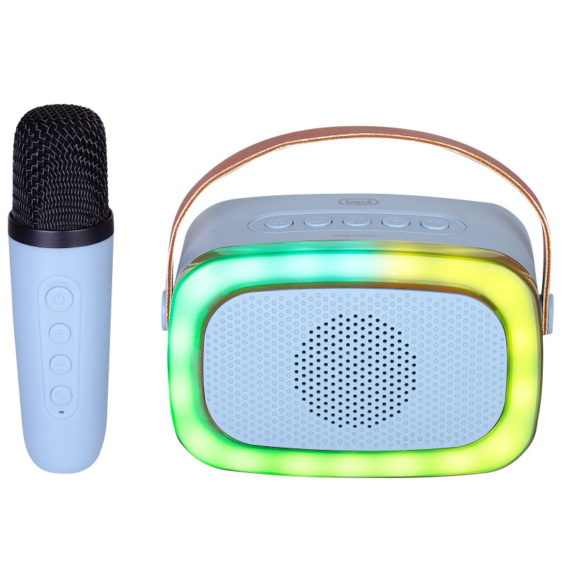 Altoparlante trevi xr 8a01 mini party karaoke wireless blu