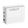 Caricabatterie celly 2x usb-c/1x usb-a 100w gan bianco [ps3gan100wwh]