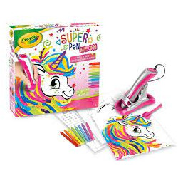 Super pen neon unicorno crayola con pastelli a cera per disegni in