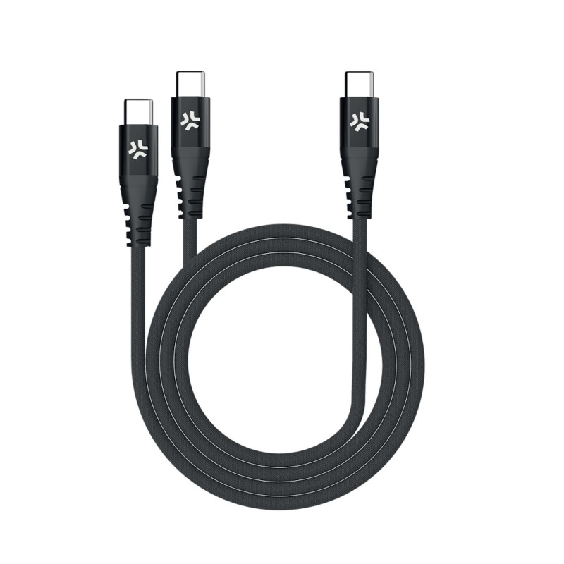 Cavo celly usb-c a 2 usb-c nero [usbc2usbcbk]