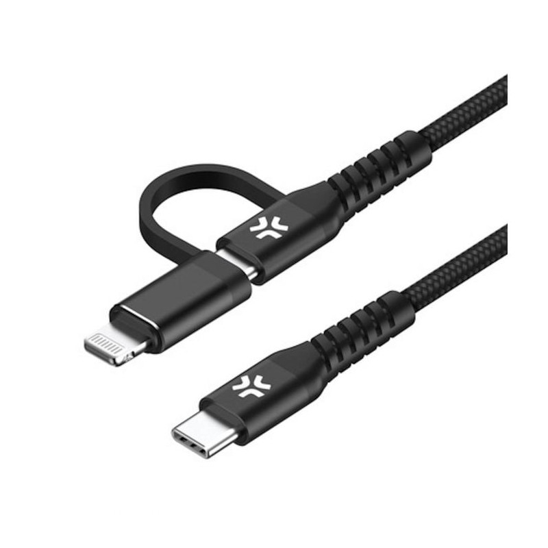 Cavo adattatore celly 2in1 100w usb-c a uscb-c + luce 2m