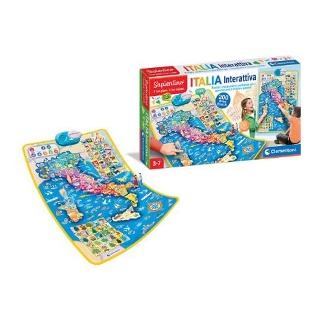 Gioco educativo clementoni sapientino mappa italia interattiva multicolore