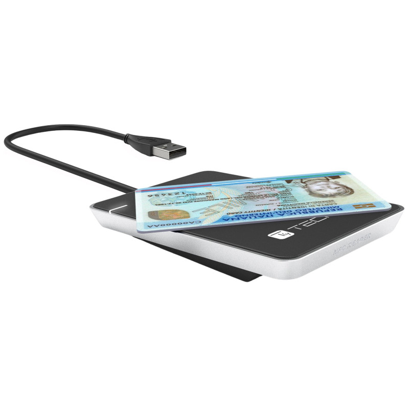 Lettore di carte techly contactless rfid e nfc 13.56mhz nero [i-card