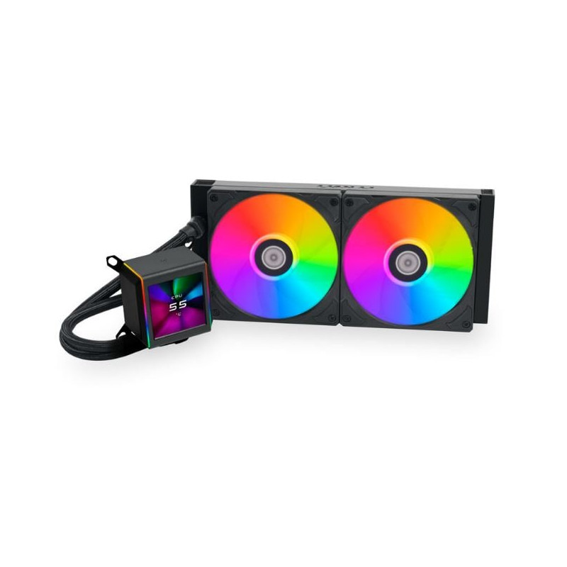 Dissipatore cpu lian li galahad ii lcd 280 aio argb 280mm nero [ga2alcd28b]