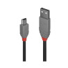 Cavo lindy usb-a mini usb-b 2.0 2m nero/grigio [36723]
