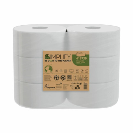Carta igienica papernet simplify mini jumbo 152m bianco [419739]
