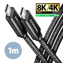 Cavo usb axagon tipo c usb4 gen 3x2 pd 240w 1m nero [akaxntucm4xcm10]
