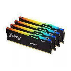 Ram dimm ddr5 4x32gb kingston fury beast rgb 1.8v nero [kf552c40bbak4-128]