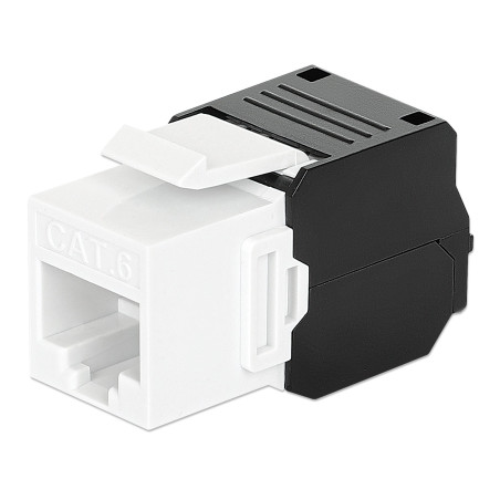 Frutto keystone intellinet rj45 cat.6 utp bianco/nero