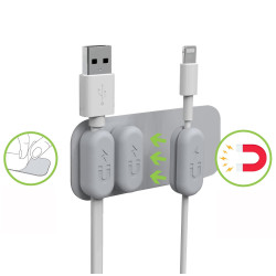 Organizzatore di cavi magnetico techly a quattro fermacavi con base