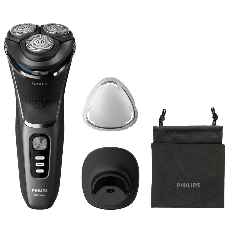 rasoio elettrico philips serie 3000 nero/cromo