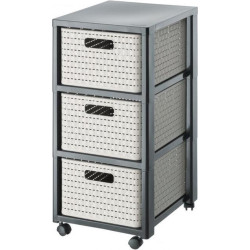 Cassettiera rotho country rettangolare 325x375x712mm 3cassetti monocromatico