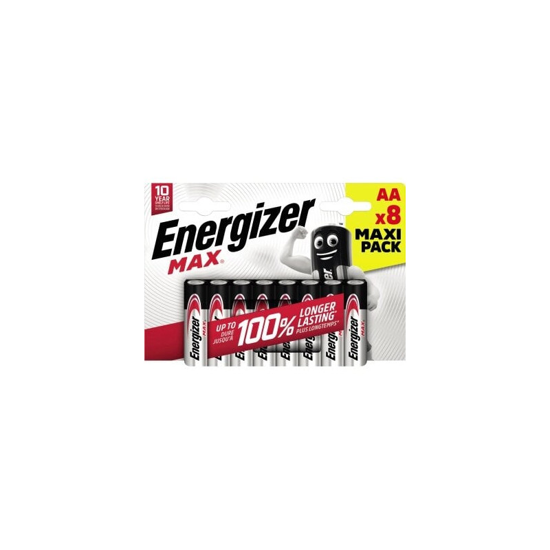 Pila energizer max aa mignon lr6 alkaline 1,5v 8 pezzi [7638900437720]