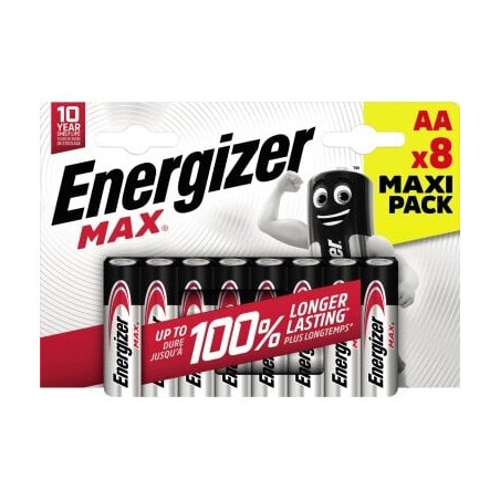 Pila energizer max aa mignon lr6 alkaline 1,5v 8 pezzi [7638900437720]