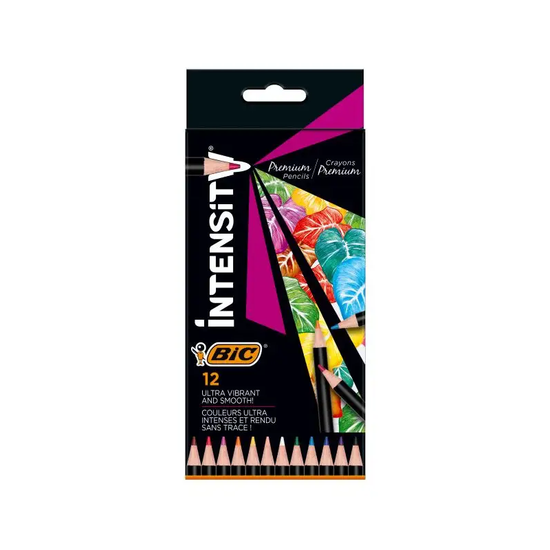 Matite colorate bic intensity premium in legno 12colori [9518441]