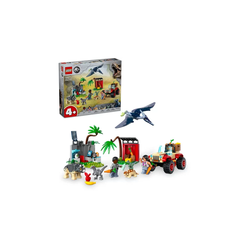 Gioco da costruzione lego centro di salvataggio per cuccioli di dinosauro