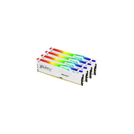 Ram dimm ddr5 128gb kingston fury beast rgb 5600mhz cl40 1.25v bianco