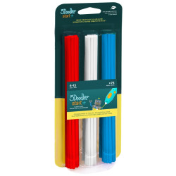 Filamento 3doodler start eco 25mm blu/rosso/bianco 75pz [3ds-eco-mix1-75]