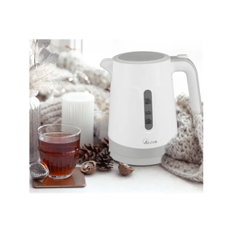 Bollitore elettrico ardes 1l/2200w bianco [arbol01]