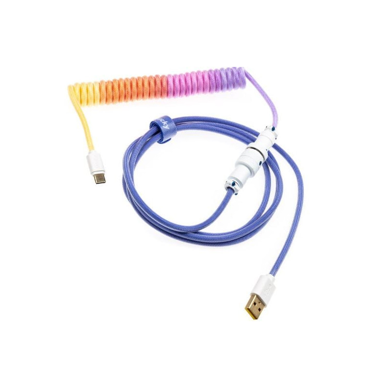 Cavo a spirale ducky premicord afterglow usb c/a 1.8m multicolore/bianco